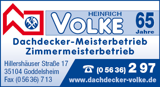 Banner Dachdecker-Meisterbetrieb Heinrich Volke
